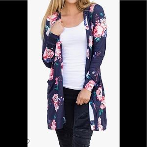 ECOWISH Women’s Boho Long Sleeve Kimono Sz. M. NWT